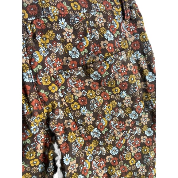 Hollister Womens Retro Floral Flare Pants Size M Boho 70s Y2K Hippie Mushrooms - Picture 5 of 13